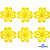 Кружево гипюр "Ромашка" 0575-1169, шир. 25 мм/уп.13,7 м, цвет 8208-жёлтый - купить в Нальчике. Цена: 289.76 руб.