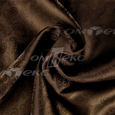 Ткань подкладочная жаккард Р14098, 19-1217/коричневый, 85 г/м2, шир. 150 см, 230T - купить в Нальчике. Цена 166.45 руб.