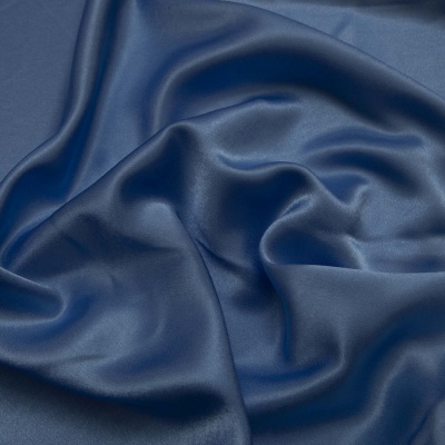 Поли креп-сатин 16-4132, 125 (+/-5) гр/м2, шир.150см, цвет голубой - купить в Нальчике. Цена 155.57 руб.
