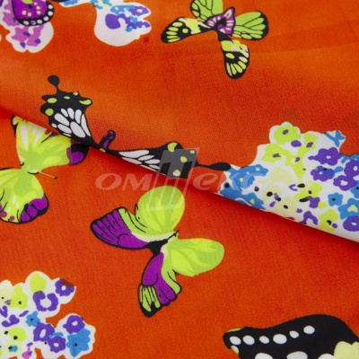 Плательная ткань "Софи" 7.1, 75 гр/м2, шир.150 см, принт бабочки - купить в Нальчике. Цена 241.49 руб.