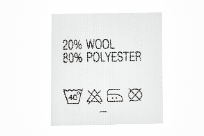 Состав и уход 20% wool 80% poliester - купить в Нальчике. Цена: 64.21 руб.