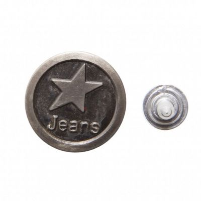 Пуговица джинсовая металлическая, 15 мм, в ассортименте - купить в Нальчике. Цена: 1.62 руб.