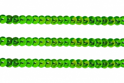 Пайетки "ОмТекс" на нитях, CREAM, 6 мм С / упак.73+/-1м, цв. 94 - зеленый - купить в Нальчике. Цена: 297.48 руб.
