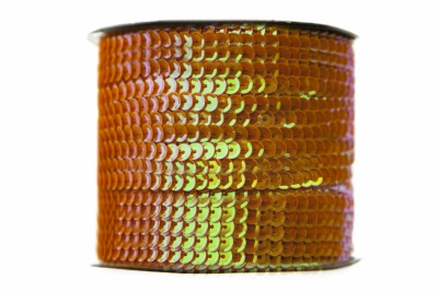 Пайетки "ОмТекс" на нитях, CREAM, 6 мм С / упак.73+/-1м, цв. 88 - оранжевый - купить в Нальчике. Цена: 300.55 руб.