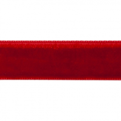 Лента бархатная нейлон, шир.12 мм, (упак. 45,7м), цв.45-красный - купить в Нальчике. Цена: 396 руб.