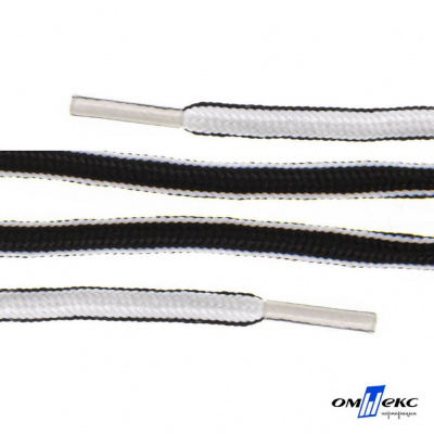 Шнурки #4-27, круглые 130 см, двухцветные (черно/белый) - купить в Нальчике. Цена: 47.04 руб.