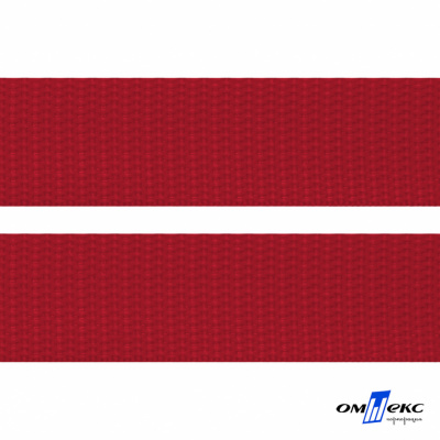 Красный- цв.171 -Текстильная лента-стропа 550 гр/м2 ,100% пэ шир.20 мм (боб.50+/-1 м) - купить в Нальчике. Цена: 318.85 руб.