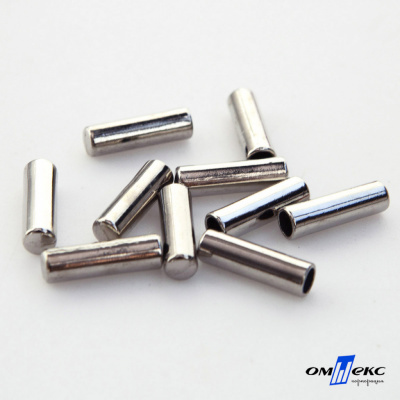 06033-Наконечник для шнура металл, отв. 4 мм, цв. никель - купить в Нальчике. Цена: 6.08 руб.