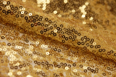 Сетка с пайетками №6, 188 гр/м2, шир.130см, цвет золото - купить в Нальчике. Цена 371.02 руб.