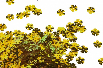 Пайетки "ОмТекс" россыпью,DOUBLE SIDED GOLD,цветок 14 мм/упак.50 гр, цв. 0460-золото - купить в Нальчике. Цена: 80.12 руб.