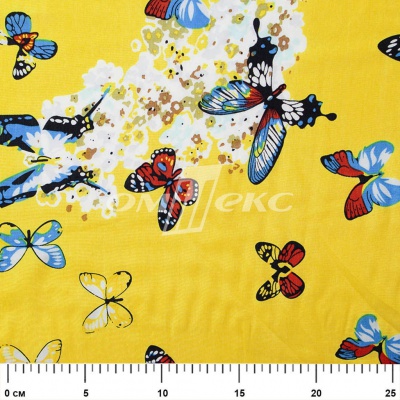 Плательная ткань "Софи" 7.2, 75 гр/м2, шир.150 см, принт бабочки - купить в Нальчике. Цена 241.49 руб.