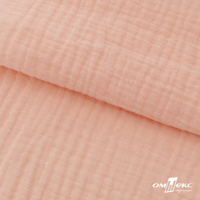 Ткань Муслин, 100% хлопок, 125 гр/м2, шир. 140 см #201 цв.(18)-розовый персик - купить в Нальчике. Цена 464.97 руб.