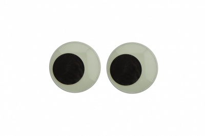 Глазки для игрушек, круглые, с бегающими зрачками, 18 мм/упак.20+/-2 шт, цв. -черно-белые - купить в Нальчике. Цена: 25.40 руб.