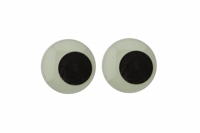 Глазки для игрушек, круглые, с бегающими зрачками, 24 мм/упак.50+/-2 шт, цв. -черно-белые - купить в Нальчике. Цена: 60.32 руб.