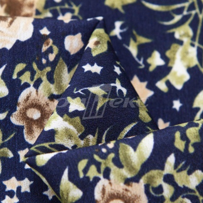 Плательная ткань "Фламенко" 1.1, 80 гр/м2, шир.150 см, принт растительный - купить в Нальчике. Цена 241.49 руб.