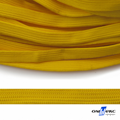 Шнур плетеный (плоский) d-12 мм, (уп.90+/-1м), 100% полиэстер, цв.269 - жёлтый - купить в Нальчике. Цена: 8.62 руб.