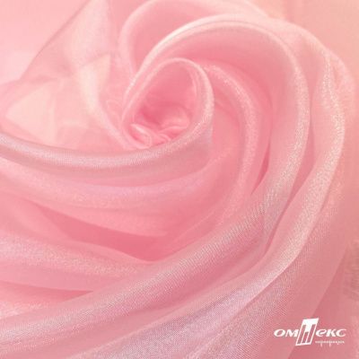 Ткань органза, 100% полиэстр, 28г/м2, шир. 150 см, цв. #47 розовая пудра - купить в Нальчике. Цена 86.24 руб.