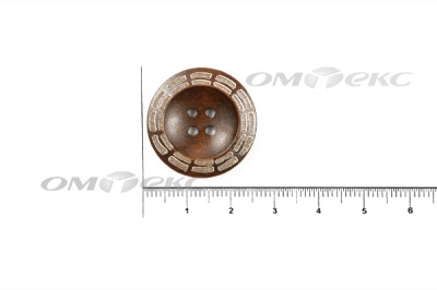 Пуговица деревянная круглая №53 (25мм) - купить в Нальчике. Цена: 3.68 руб.