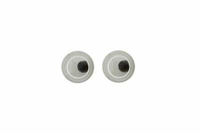 Глазки для игрушек, круглые, с бегающими зрачками, 6 мм/упак.100+/-5 шт, цв. -черно-белые - купить в Нальчике. Цена: 30.13 руб.