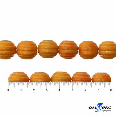 0309-Бусины деревянные "ОмТекс", 16 мм, упак.50+/-3шт, цв.003-оранжевый - купить в Нальчике. Цена: 62.22 руб.