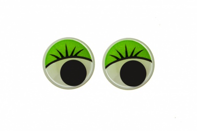 Глазки для игрушек, круглые, с бегающими зрачками, 12 мм/упак.50+/-2 шт, цв. -зеленый - купить в Нальчике. Цена: 95.04 руб.