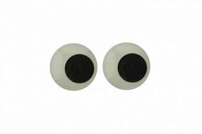 Глазки для игрушек, круглые, с бегающими зрачками, 15 мм/упак.50+/-2 шт, цв. -черно-белые - купить в Нальчике. Цена: 46.92 руб.