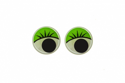 Глазки для игрушек, круглые, с бегающими зрачками, 8 мм/упак.50+/-2 шт, цв. -зеленый - купить в Нальчике. Цена: 59.05 руб.