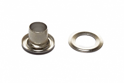 Люверсы металлические "ОмТекс", блочка/кольцо, (4 мм) - цв.никель - купить в Нальчике. Цена: 0.24 руб.