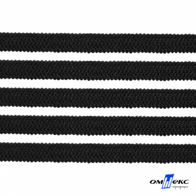 Лента эластичная вязанная (резинка) 4 мм (200+/-1 м) 400 гр/м2 черная бобина "ОМТЕКС" - купить в Нальчике. Цена: 1.78 руб.