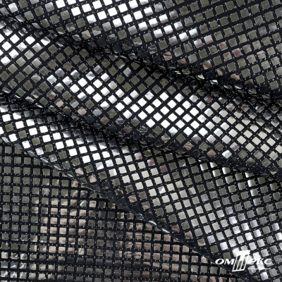Трикотажное полотно голограмма, шир.140 см, #603 -черный/серебро - купить в Нальчике. Цена 771.75 руб.