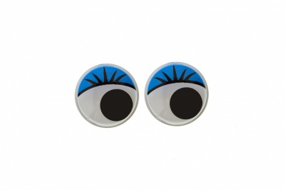 Глазки для игрушек, круглые, с бегающими зрачками, 8 мм/упак.50+/-2 шт, цв. -синий - купить в Нальчике. Цена: 59.05 руб.
