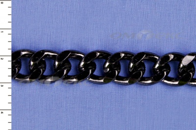 Цепь металл декоративная №9 (13,5*16,5) черная (10+/-1 м)  - купить в Нальчике. Цена: 808.92 руб.
