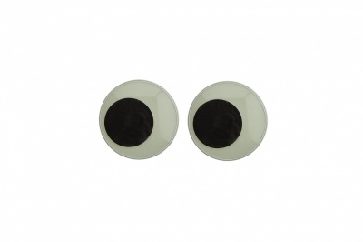 Глазки для игрушек, круглые, с ресничками, 10 мм/упак.50+/-2 шт, цв. -черно-белые - купить в Нальчике. Цена: 21.24 руб.