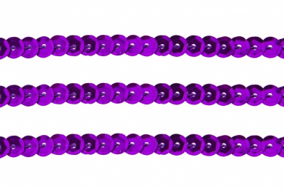 Пайетки "ОмТекс" на нитях, SILVER-BASE, 6 мм С / упак.73+/-1м, цв. 12 - фиолет - купить в Нальчике. Цена: 300.55 руб.